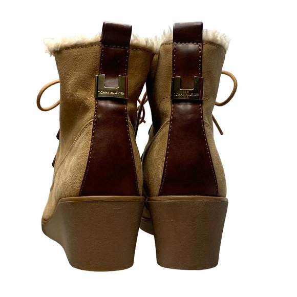 TOMMY HILFIGER Tan Suede Wedge Lace up Boots - Picture 7 of 10